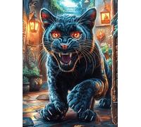 Gato Negro en el Bosque ardiente Puzzle 1000 Piezas Papel Adolescentes Actividad Familiar Educativa Mejora Coordinación Ojo-Mano Fiestas Navideñas 1000 PCS