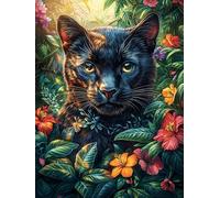 Gato Negro en el jardín Rompecabezas 300 Piezas Cartón para Toda La Familia Sueño de Pintura al óleo de Cuento de Hadas Juego Compartir Estimulación Cognitiva Regalo Fin De Año Mejor Valorado 300 PCS