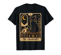 Gato Negro Halloween El Tarot Anarquista Arte Gótico Bruja Camiseta gráfica económica