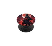 Gato Negro Japonés Samurái Guerrero Japonés Luna PopSockets PopGrip Adhesivo