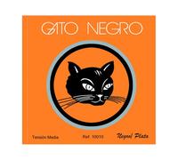 Gato Negro Juego de Cuerdas de Nylon Negro y Bajos Plateados para Guitarra Clásica, Española y Flamenca, Tensión Media, Fabricado Artesanalmente en España desde 1868