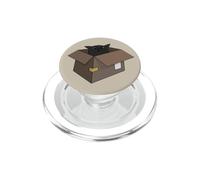 Gato Negro Jugando en una Caja de cartón Aullando PopSockets PopGrip para MagSafe