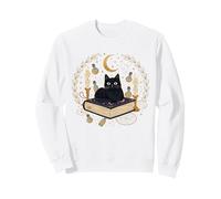 Gato Negro místico con Velas de Luna y Libro de hechizos Sudadera