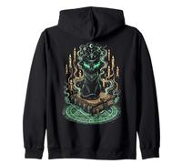 Gato Negro Místico Grimorio Brujería Gótico Oculto Sudadera con Capucha