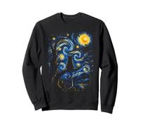 Gato Negro, Noche Estrellada, Van Gogh, Moon Art, maullido, mamá, papá Sudadera