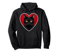 Gato Negro Ojos Amarillos Cor Sudadera con Capucha