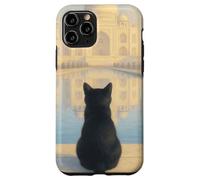 Gato Negro Taj Mahal Amanecer India Viajero Felino Carcasa para iPhone 11 Pro