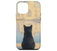 Gato Negro Taj Mahal Amanecer India Viajero Felino Carcasa para iPhone 12 Mini