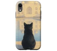 Gato Negro Taj Mahal Amanecer India Viajero Felino Carcasa para iPhone XR