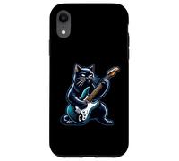 Gato negro tocando guitarra Rock and Roll Rock Star Design Carcasa para iPhone XR