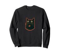 Gato Negro Vintage Halloween Espeluznante Lindo Arte Retro Sudadera