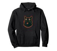 Gato Negro Vintage Halloween Espeluznante Lindo Arte Retro Sudadera con Capucha
