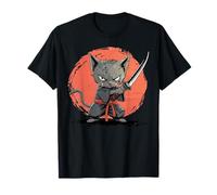 Gato Ninja Japonés Kawaii Korat Cat Samurai Camiseta