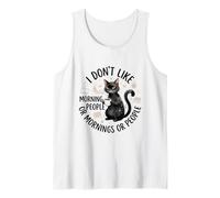 Gato No me Gusta la Gente de la mañana, Empleado de Oficina Amante del café Camiseta sin Mangas