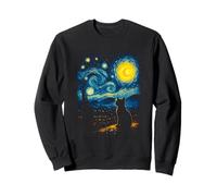 Gato Noche Estrellada Van Gogh Gato para Amante De Gatos Sudadera
