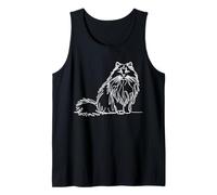 Gato Noruego Arte Lineal Amante Gatos Camiseta sin Mangas