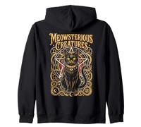 Gato Oculto Criaturas Meowsterious Bruja Felina Familiar Sudadera con Capucha