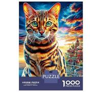 Gato Oriental de Pelo Corto Puzzles Entretenimiento Creativo Rompecabezas 1000 Piezas Obra De Arte De Juego De para Adultos Y Niños 70x50cm/1000pcs