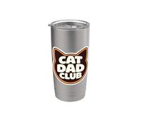 Gato Papá Club Hombre Niño Dueño Amante Día del Padre Papa Papá Papá Vaso térmico de acero inoxidable de doble pared