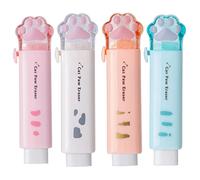 Gato Paw Eraser - Goma retráctil de lápiz | Borrador de goma para lápiz | deslizador de huellas de gato | Láser de garras de gato | Goma para niños para la escuela, dibujo, arte, diseño, Sk