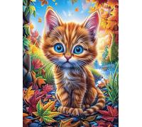 Gato pelirrojo en el jardín Rompecabezas 1000 Piezas Cartón para Parejas Cuentos de Hadas de Animales y Plantas Actividad Hacer En Grupo Ejercicio Mental para Reyes Magos Detalle Cumpleaños 1000 PCS