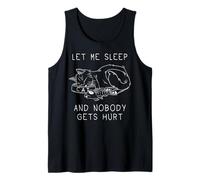 Gato Perezoso Divertido Let Me Sleep Humor Relajado Camiseta sin Mangas