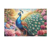 Gato Persa Blanco en Campo de Flores Puzzles 1000 Piezas Decoración Hogar 3D Rompecabezas Familiar para Adultos Obra De Arte Colorido DIY Creativo 1000 PCS