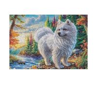 Gato Persa Blanco en el Campo de Flores Puzzle 300 Piezas Portátil Familiar Happy Time Rompecabezas 3D para Familia Desafío Intelectual Maquetas Educativas Construir 300 PCS