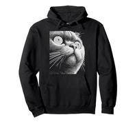 Gato Persa hipnótico Ojos extraños extraño Espeluznante Halloween Sudadera con Capucha