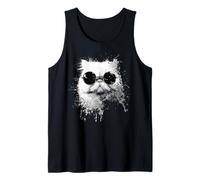 Gato Persa Hipster Estilo Grunge con Gafas de Sol Camiseta sin Mangas