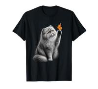 Gato Persa Mariposa Naturaleza Amante Felino Camiseta