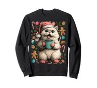 Gato Persa navideño con Sombrero de Papá Noel Galletas de Cacao Gatito Sudadera