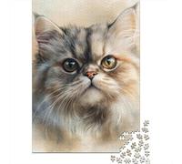 Gato Persa Puzzle Acuarela Gato para Adultos Y Niños, 1000 Piezas De Diversión En Familia, Un Desafío Emocionante para La Noche De Juegos 52x38cm/1000pcs