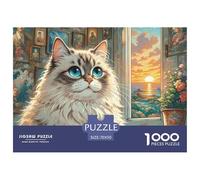 Gato Persa Puzzles 1000 Pièces Pour Adultes Et Enfants Mascota Animal Premium Quality Difficile Et Stimulant Parfait Les Amateurs De Art Classique 70x50cm/1000pcs