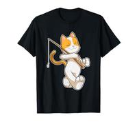 Gato Pescador Caña de Pescar Pesca Camiseta