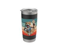 Gato pez escape persecución humor hombre ciudad comedia robo Vaso térmico de acero inoxidable de doble pared