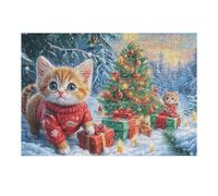 Gato Pino Bosque Mascota tierna Vida Silvestre Salvaje Puzzle 300 Piezas para Adultos Divertido Estimulante Y Relajante Ideal para Hobby Y Pasatiempos 300 PCS（40x28cm）