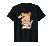Gato Pirata con Parche en el Ojo Camiseta
