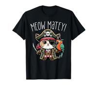Gato Pirata Miau Matey Lindo Gatito Gatito niñas niños Mujeres Camiseta