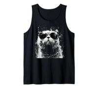 Gato Plegable escocés Fresco con Gafas de Sol Blanco Splash Art Cats Camiseta sin Mangas