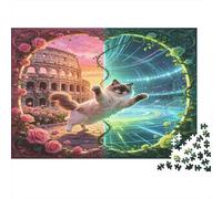 Gato Portal Fantástico Puzzle de 1000 Piezas Puzzle para Adultos Escena Monumento Romano Relajación Concentración Regalo Decoración Hogar Familia 38x26cm/1000pcs