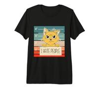 Gato Prisión Cárcel Prisionero Bad Kitty Mugshot Odio a la Camiseta Premium