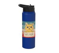 Gato Prisión Cárcel Prisionero Bad Kitty Mugshot Odio a la Stainless Steel Insulated Water Bottle