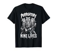 Gato Punk Heavy Metal Band Purrgatory Nine Lives Música Gatos Camiseta