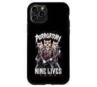 Gato Punk Heavy Metal Band Purrgatory Nine Lives Música Gatos Carcasa para iPhone 11 Pro