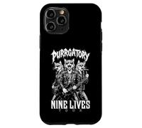 Gato Punk Heavy Metal Band Purrgatory Nine Lives Música Gatos Carcasa para iPhone 11 Pro