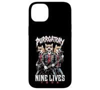 Gato Punk Heavy Metal Band Purrgatory Nine Lives Música Gatos Carcasa para iPhone 14 Plus
