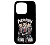 Gato Punk Heavy Metal Band Purrgatory Nine Lives Música Gatos Carcasa para iPhone 15 Pro