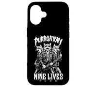 Gato Punk Heavy Metal Band Purrgatory Nine Lives Música Gatos Carcasa para iPhone 16