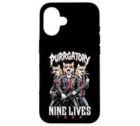 Gato Punk Heavy Metal Band Purrgatory Nine Lives Música Gatos Carcasa para iPhone 16